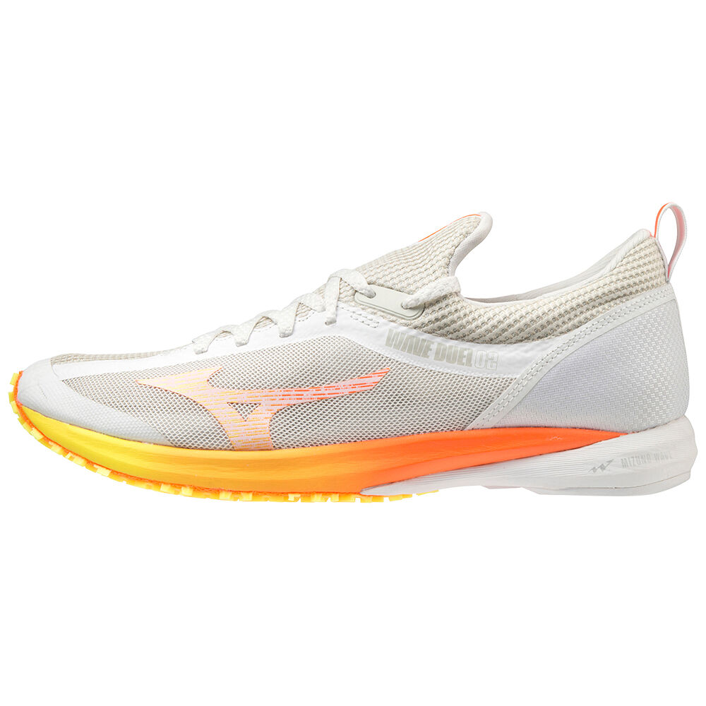 Panske Bezecke Topanky Mizuno Wave Duel 2 Biele/Oranžové Vypredaj EOIQ12348